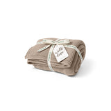 The Little Green Sheep - Organic Knitted Cellular Baby Blanket Truffle