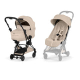 NEW CYBEX Coya Ultimate Bundle Comfort Collection - Black Frame - Coze Beige