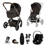 CYBEX BALIOS S LUX FOLD COT   TRAVEL SYSTEM BUNDLE - CHOCOLATE BROWN