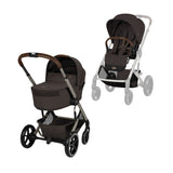 CYBEX BALIOS S LUX PUSHCHAIR WITH FOLD COT - CHOCOLATE BROWN