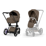 NEW CYBEX e-Priam Pushchair Set Comfort Collection - Matt Black Coconut Brown