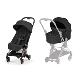 NEW CYBEX Coya Ultimate Birth and Beyond Bundle Comfort Collection - Rose Gold Frame - Sepia Black