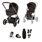 CYBEX BALIOS S LUX FOLD COT - ACCESSORY BUNDLE - CHOCOLATE BROWN