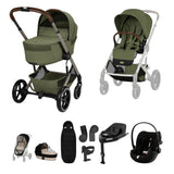 CYBEX BALIOS S LUX FOLD COT   ULTIMATE TRAVEL SYSTEM BUNDLE - MOSS GREEN