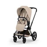 NEW CYBEX Priam Pushchair Comfort Collection - Matt Black - Cozy Beige
