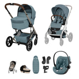CYBEX BALIOS S LUX FOLD COT   TRAVEL SYSTEM BUNDLE - STORMY BLUE