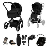 CYBEX BALIOS S LUX FOLD COT   ULTIMATE TRAVEL SYSTEM BUNDLE - MOON BLACK
