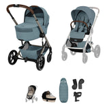 CYBEX BALIOS S LUX FOLD COT - ACCESSORY BUNDLE - STORMY BLUE