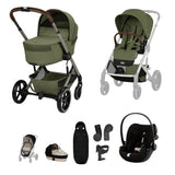 CYBEX BALIOS S LUX FOLD COT   TRAVEL SYSTEM BUNDLE - MOSS GREEN
