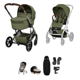 CYBEX BALIOS S LUX FOLD COT - ACCESSORY BUNDLE - MOSS GREEN