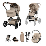 CYBEX BALIOS S LUX FOLD COT   TRAVEL SYSTEM BUNDLE - ALMOND BEIGE