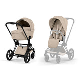 NEW CYBEX PRIAM Ultimate Bundle   - Comfort Collection - Matt Black - Cozy Beige