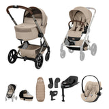 CYBEX BALIOS S LUX FOLD COT   ULTIMATE TRAVEL SYSTEM BUNDLE - ALMOND BEIGE