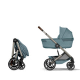 CYBEX BALIOS S LUX FOLD COT - ACCESSORY BUNDLE - STORMY BLUE