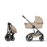 CYBEX BALIOS S LUX FOLD COT   ULTIMATE TRAVEL SYSTEM BUNDLE - ALMOND BEIGE