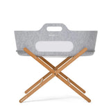 SnuzBaskit Light Grey Moses Basket & Natural Stand