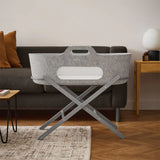 SnuzBaskit Light Grey Moses Basket & Dove Stand