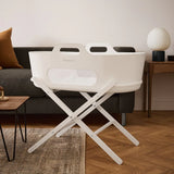 SnuzBaskit White Moses Basket & White Stand