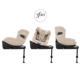 Cybex Sirona Ti i-Size 360° Car Seat with ISOFIX Base – Cozy Beige PLUS