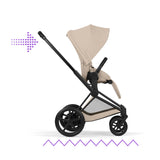 NEW CYBEX e-PRIAM Ultimate Accessory Bundle  - Comfort Collection - Matt Black Cozy Beige