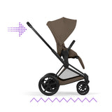 NEW CYBEX e-Priam Pushchair Set Comfort Collection - Matt Black Coconut Brown