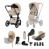 NEW CYBEX PRIAM Ultimate Birth & Beyond Bundle - Comfort Collection - Matt Black - Cozy Beige