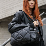 TIBA+MARL Nova Eco Compact Changing Bag Black Quilted Faux Leather