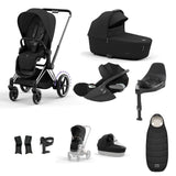 Cybex e-PRIAM 10 Piece Bundle  with Cloud T i-Size Travel System Bundle - Sepia Black