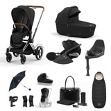 Cybex e-PRIAM 10 piece bundle with Cloud T i-Size Travel System Bundle - Sepia Black