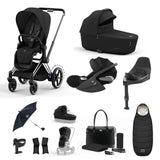 Cybex e-PRIAM 10 piece bundle with Cloud T i-Size Travel System Bundle - Sepia Black