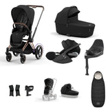 Cybex e-PRIAM 10 piece bundle with Cloud T i-Size Travel System Bundle - Sepia Black