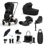 Cybex e-PRIAM 10 piece bundle with Cloud T i-Size Travel System Bundle - Sepia Black