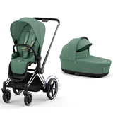CYBEX e-Priam Pushchair with Lux Carrycot and Travel bundle - Chrome and Black Chassis