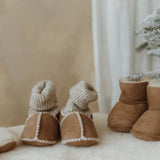 Sheepskin Sock Booties - Caramel