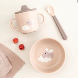 Done by deer foodie first meal set w/suction - happy clouds - powder