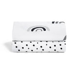 Crib 2 Pack Fitted Sheets - Mono Rainbow