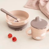 Done by deer foodie first meal set w/suction - happy clouds - powder
