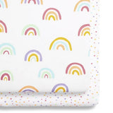 Snuzpod Crib 2 Pack Fitted Sheets - Colour Rainbow