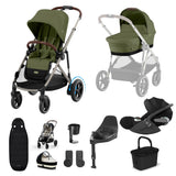 Cybex e-Gazelle S Electric Single to Double Pushchair 11 Piece Bundle with Cybex Cloud T PLUS i-Size Rotating Car Seat