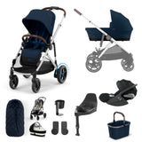 Cybex e-Gazelle S Electric Single to Double Pushchair 11 Piece Bundle with Cybex Cloud T PLUS i-Size Rotating Car Seat