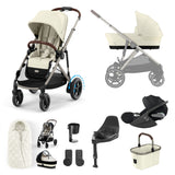 Cybex e-Gazelle S Electric Single to Double Pushchair 11 Piece Bundle with Cybex Cloud T PLUS i-Size Rotating Car Seat
