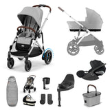 Cybex e-Gazelle S Electric Single to Double Pushchair 11 Piece Bundle with Cybex Cloud T PLUS i-Size Rotating Car Seat