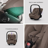 Silver Cross Glide Plus 360 Infant Car Seat (Birth to 18 months) Timeless Cocoa