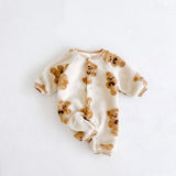 Cozy Crew Club - Bear Fleece Romper - Cream