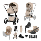 NEW CYBEX PRIAM Ultimate Birth & Beyond Bundle - Style Collection - Chrome Brown Frame