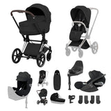 NEW CYBEX PRIAM Ultimate Birth & Beyond Bundle - Style Collection - Chrome Brown Frame
