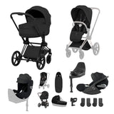 NEW CYBEX PRIAM Ultimate Birth & Beyond Bundle - Style Collection - Matt Black Frame