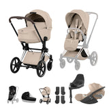 NEW CYBEX PRIAM Ultimate Bundle   - Style Collection - Chrome Brown Frame