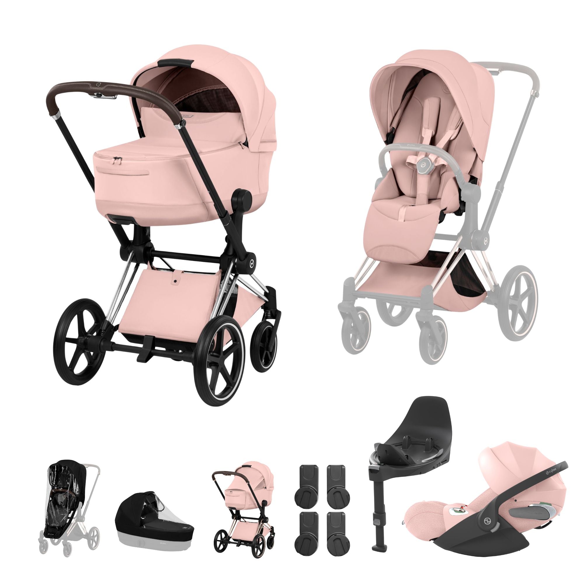 NEW CYBEX PRIAM Ultimate Bundle   - Style Collection - Chrome Brown Frame