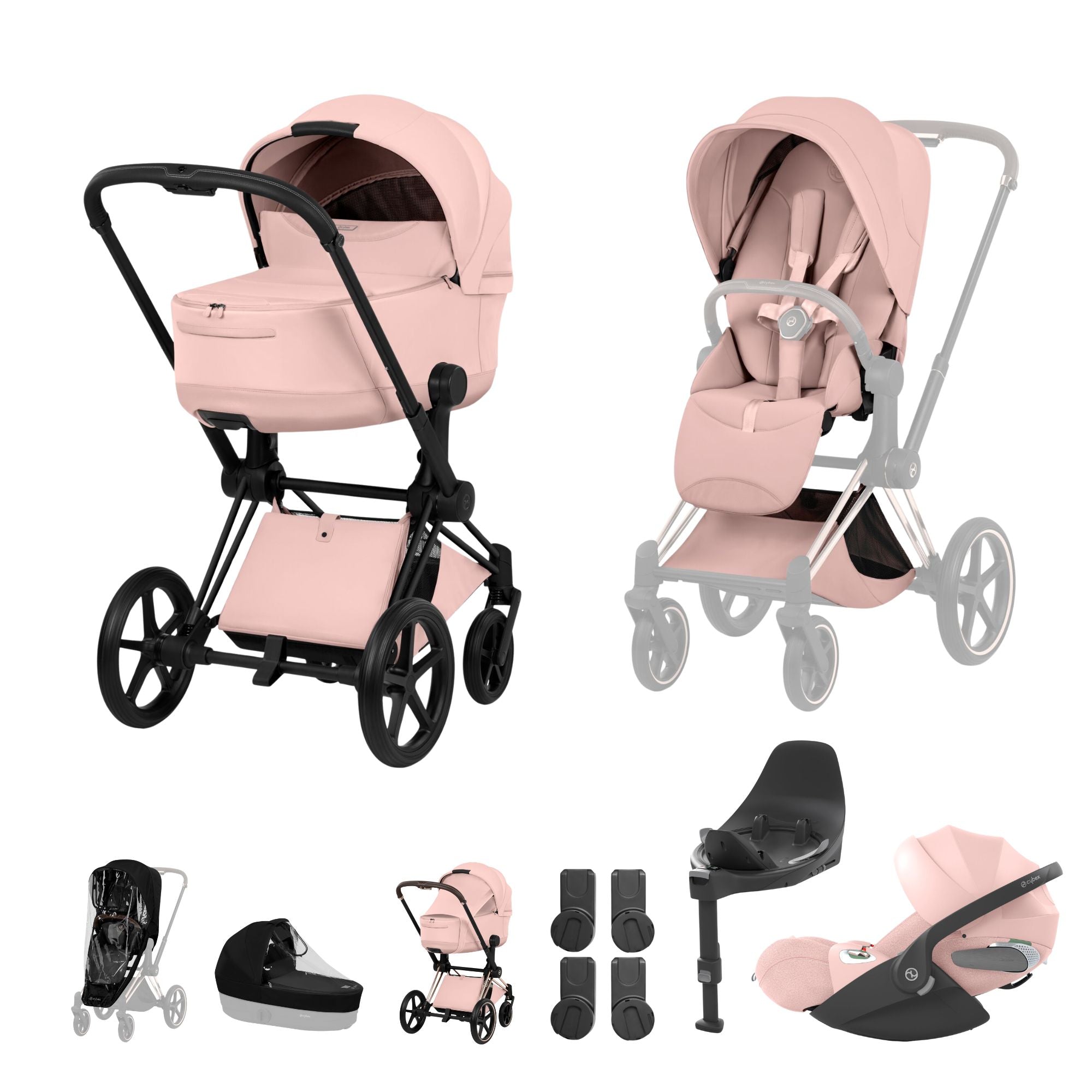 NEW CYBEX PRIAM Ultimate Bundle   - Style Collection - Matt Black Frame